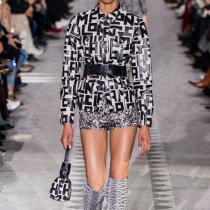 Longchamp Logo Leather Shirt Jacket Sz‎ S 36 New